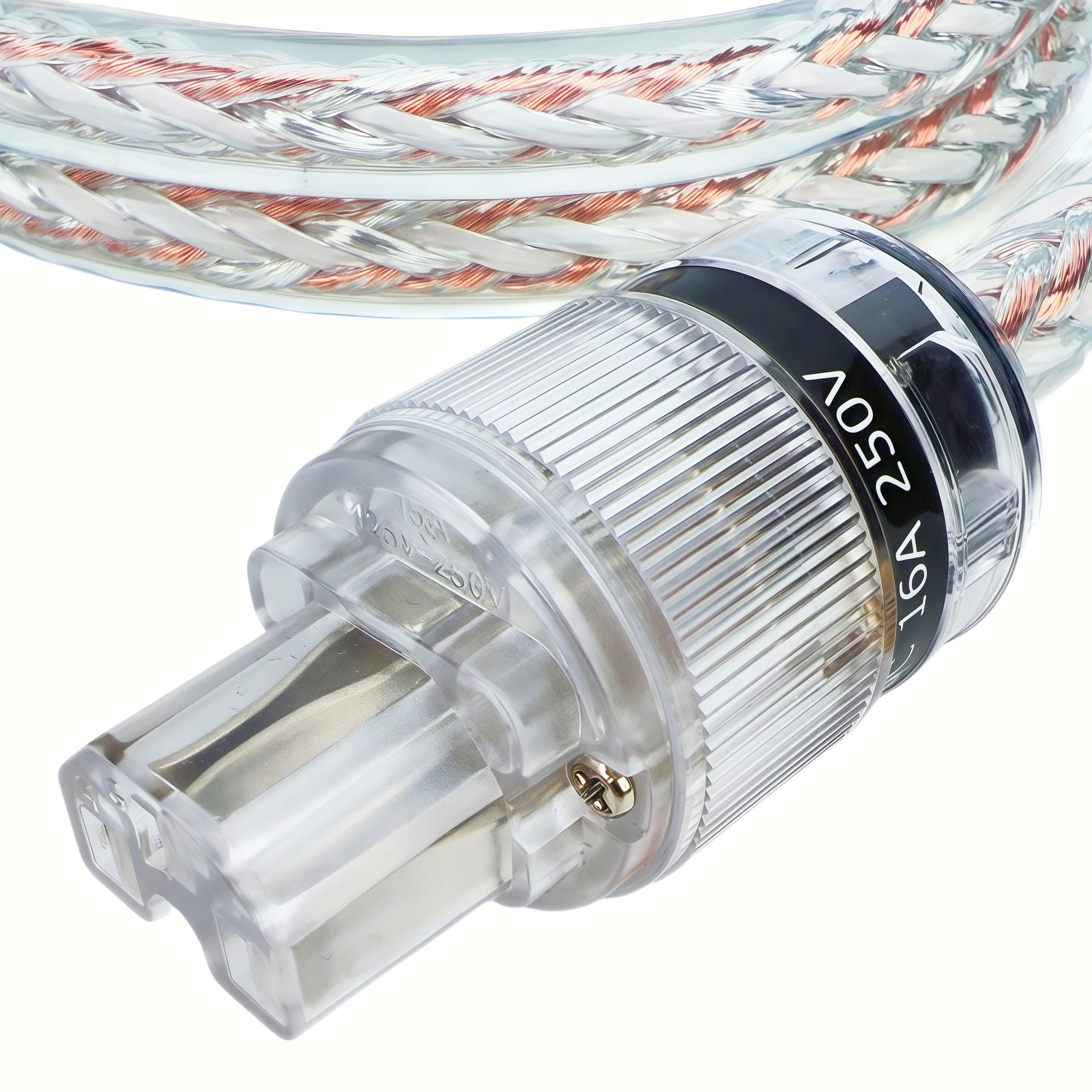 WAudio Cavo di alimentazione audiofilo da 10 AWG, cavo di alimentazione OFC Hi-End con spine Schuko e C15 per sistemi HiFi (1 m)