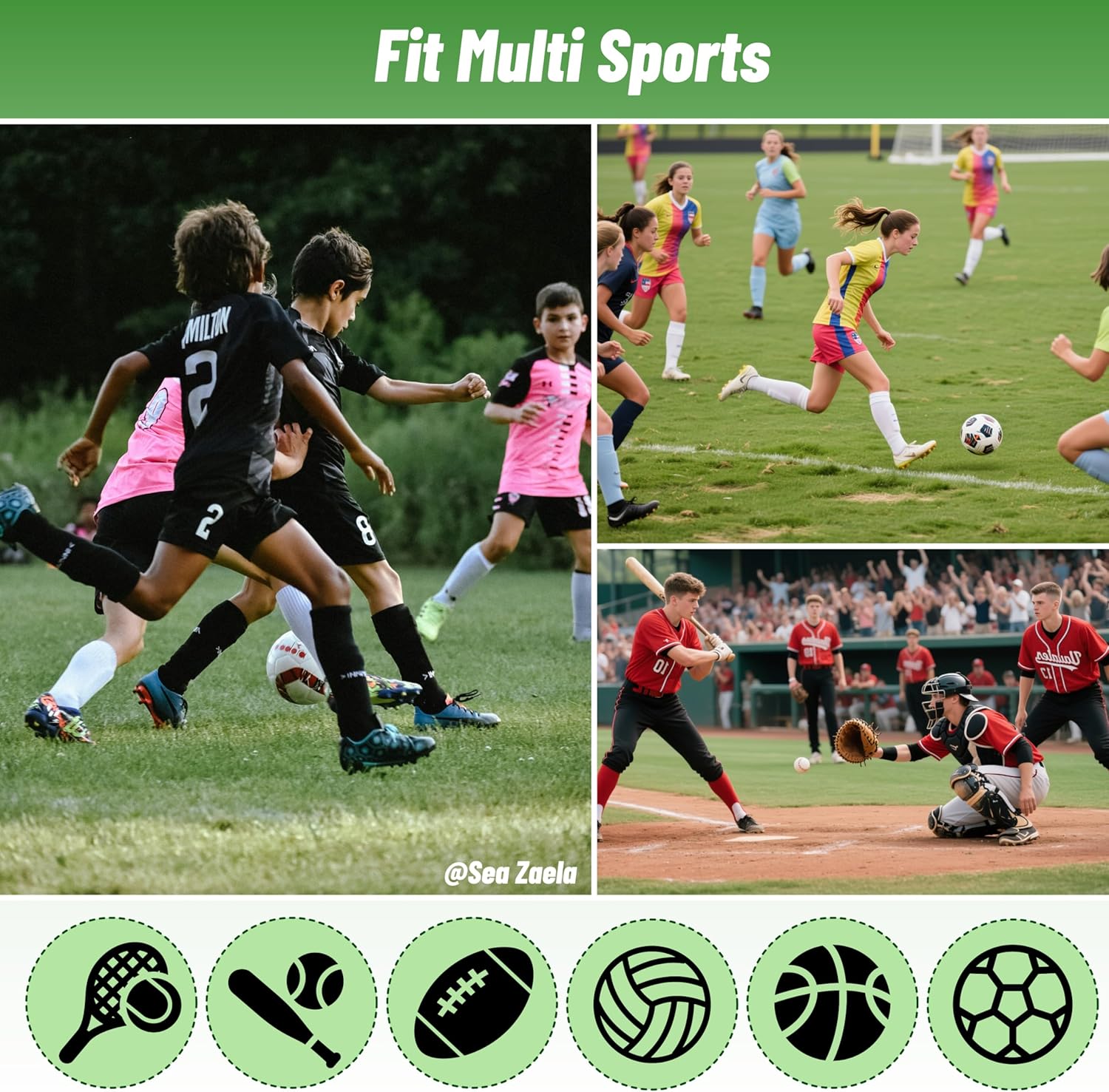 Youth Soccer Socks Football Softball Baseball Cushioned Sports Compression Knee High Socks For Boys/Girls/Women - Image 5