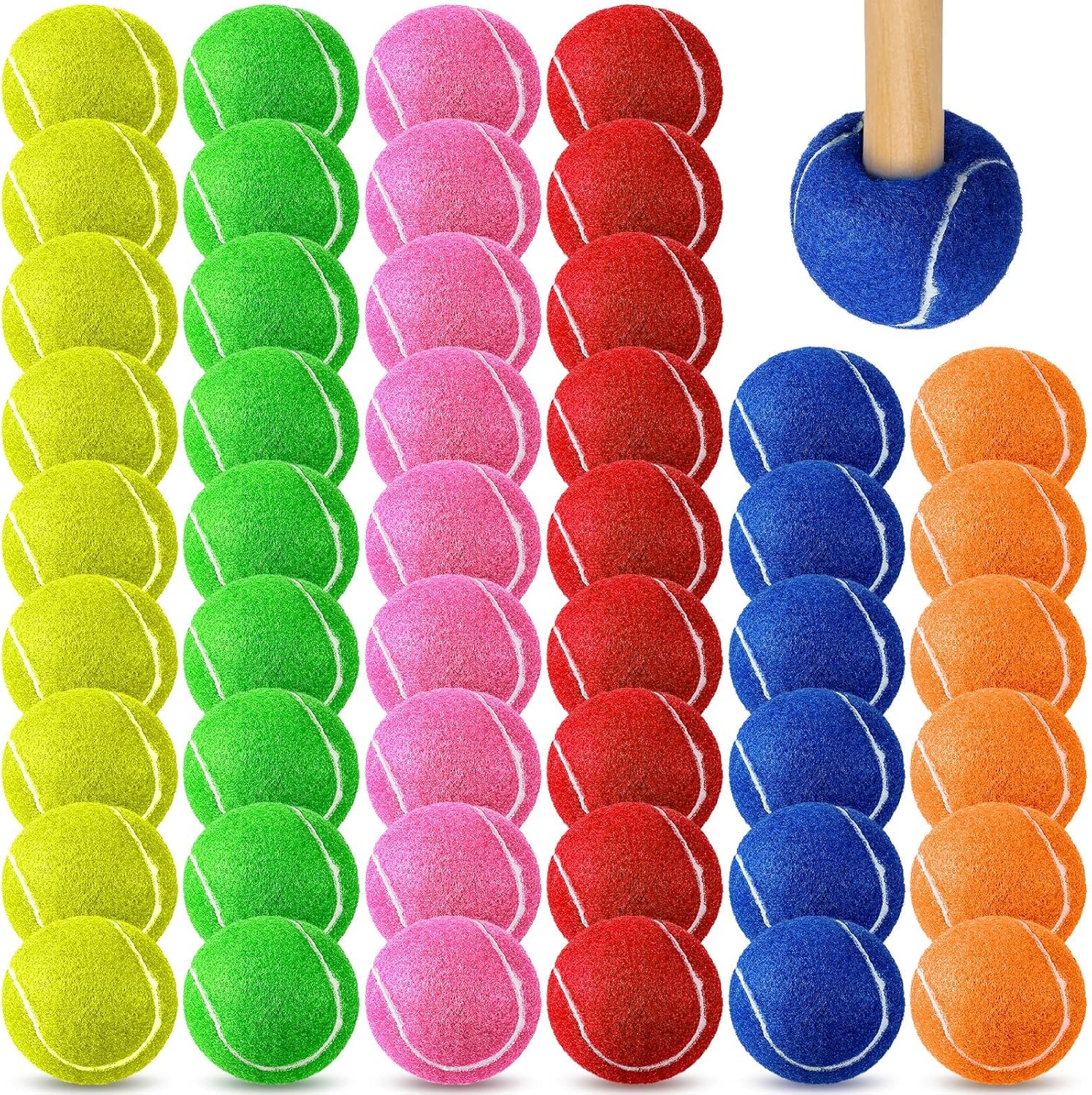 Poen 48 Pcs Precut Tennis Balls Bulk Furniture Tennis Balls for Chairs Chairs Leg Floor Protector Foot Covers Glide Coverings for Classroom Furniture Legs Protectors