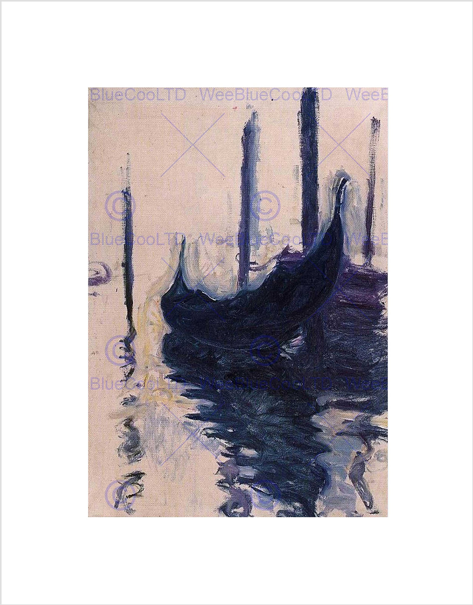 Wee Blue Coo Claude Monet Gondola In Venice Old Master Wall Art Print