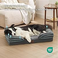 Vista 211 de Bedsure - Cama ortopédica mediana para perros, sofá cama impermeable para perros medianos, espuma de soporte con funda extraíble y lavable, forro