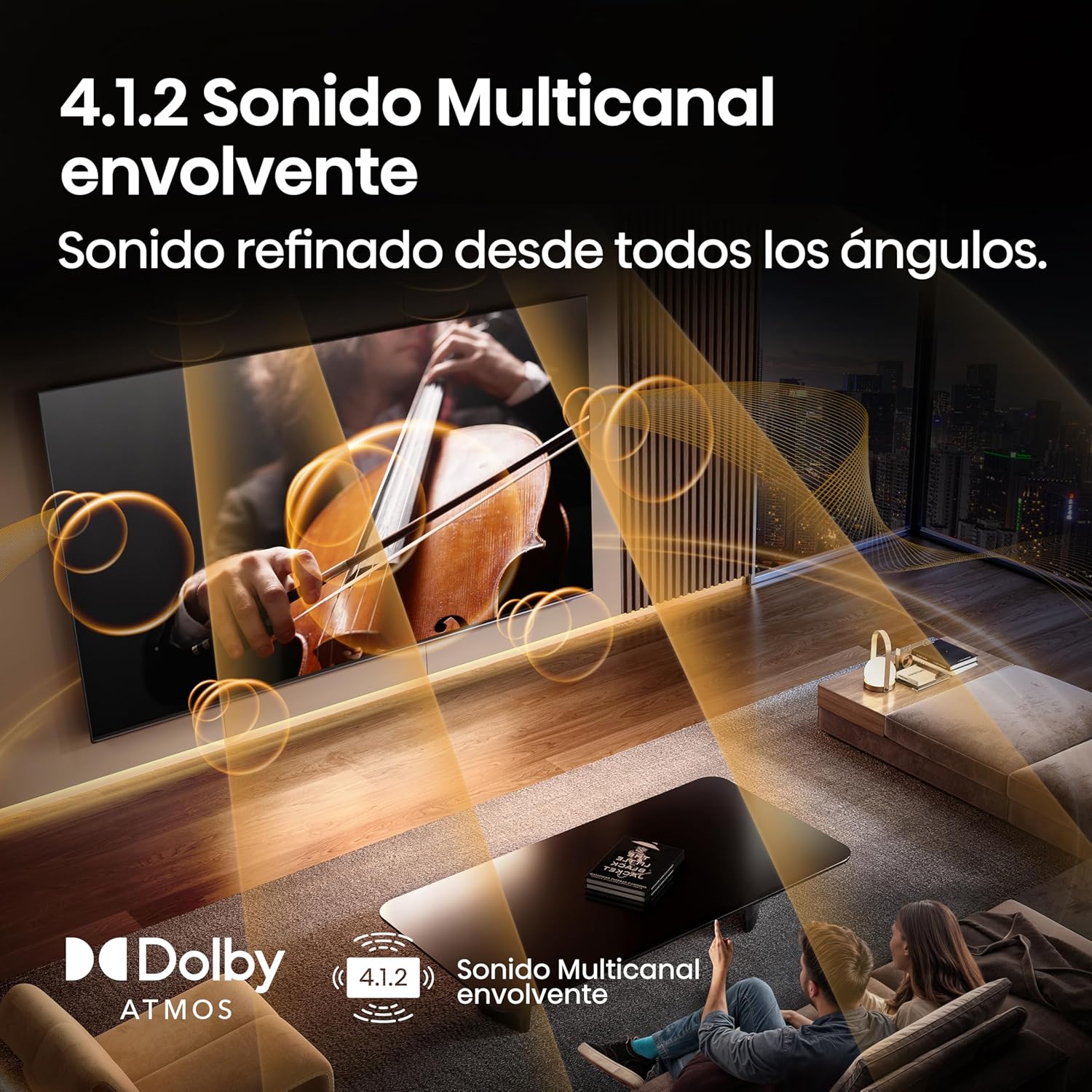 Hisense 55U8Q – Mini LED Pro Smart TV 55 Pulgadas, Procesador Hi-View IA Pro, 4.1.2 Sonido multicanal, Modo Juego Ultra 165Hz, Antireflejos Pro, Full Array Local Dimming, Dolby Vision IQ, Dolby Atmos 8