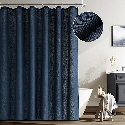 Miniatura 174 de Naturoom cortina de ducha de 36 pulgadas - cortina de ducha estrecha para espacio pequeño, de medio tamaño, de lino verde ultra gruesa, juego