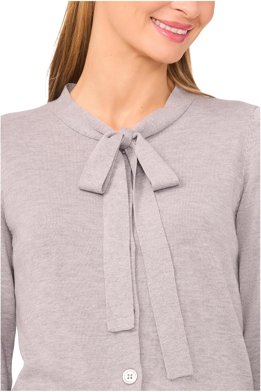 CeCe Womens Tie Neck Cardigan - Image 3