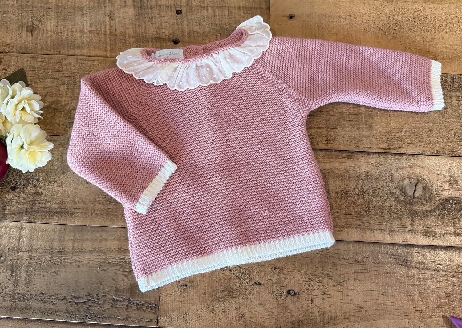 3-Piece Knitted Romper Set Sweater Hat Infant Boys Girls Overalls Soft Outfit Long Sleeve - Made in Spain
