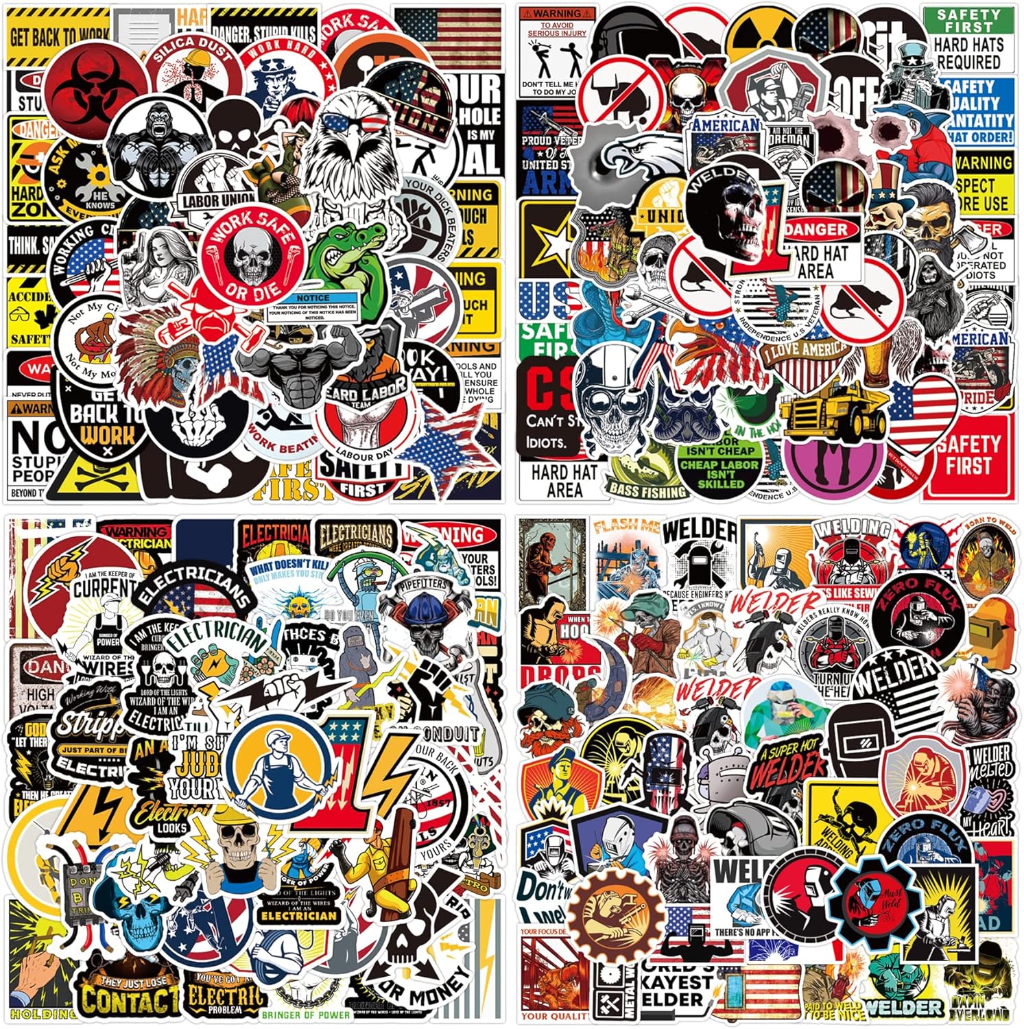 Buy 200Pcs Hard Hat Stickers Decals for Toolbox Helmet Hood, Funny