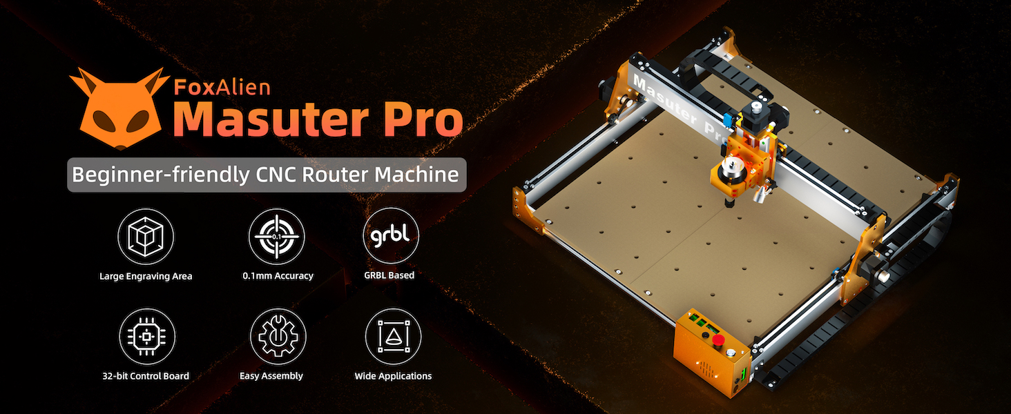 Máquina Fresadora CNC Masuter 3 De 3 Ejes - Área De Trabajo 40x40x9.5 Cm, Con Ruedas De Acero, Para Madera Y Acrílico