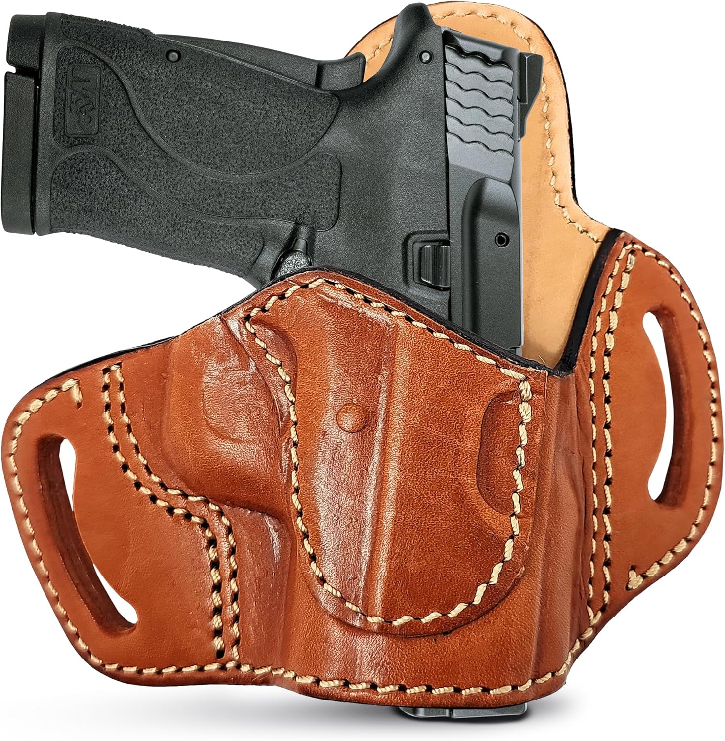 OWB Leather Holster for Pistols. Gun Holster for 1911 3", M&P Shield EZ. Leather Holster by Tagua