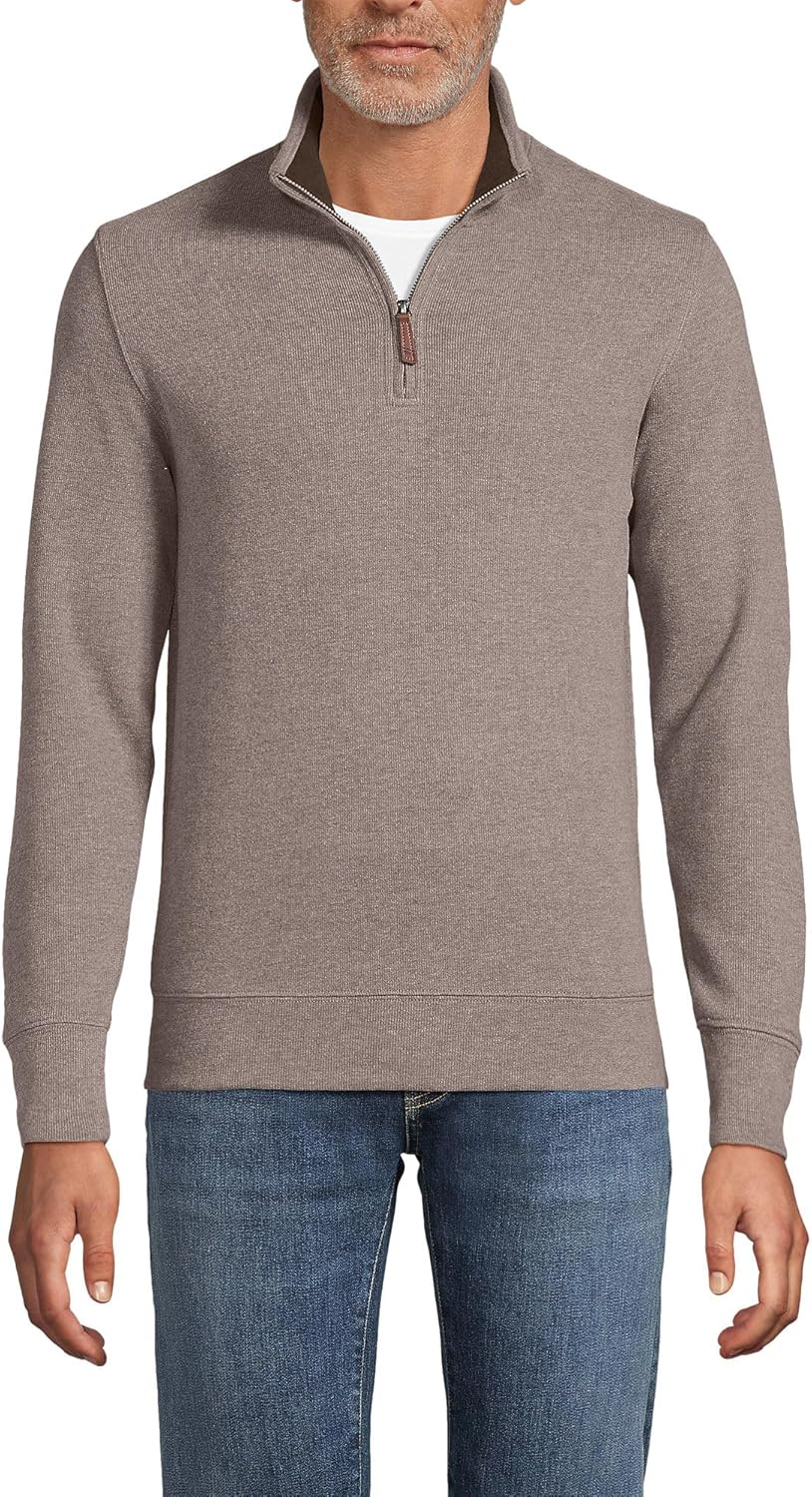 Lands' End Bedford Rib Quarter Zip Pullover Sweater