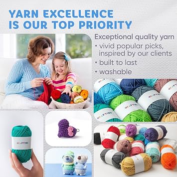 Crochet Kit for Beginners Adults and Kids - Beginner Crochet Kit for Adults with 40 Step-by-Step Video Tutorials, Amigurumi and Crocheting Kit, Starter Set 16 Yarn Colors and Crochet Bag (Kit 158 pcs)