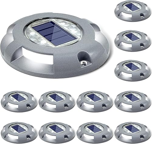 Miniatura 1 de SIEDiNLAR Luces solares para cubierta, muelle de entrada, luz LED alimentada por energía solar, marcadores de carretera impermeables para escalón,