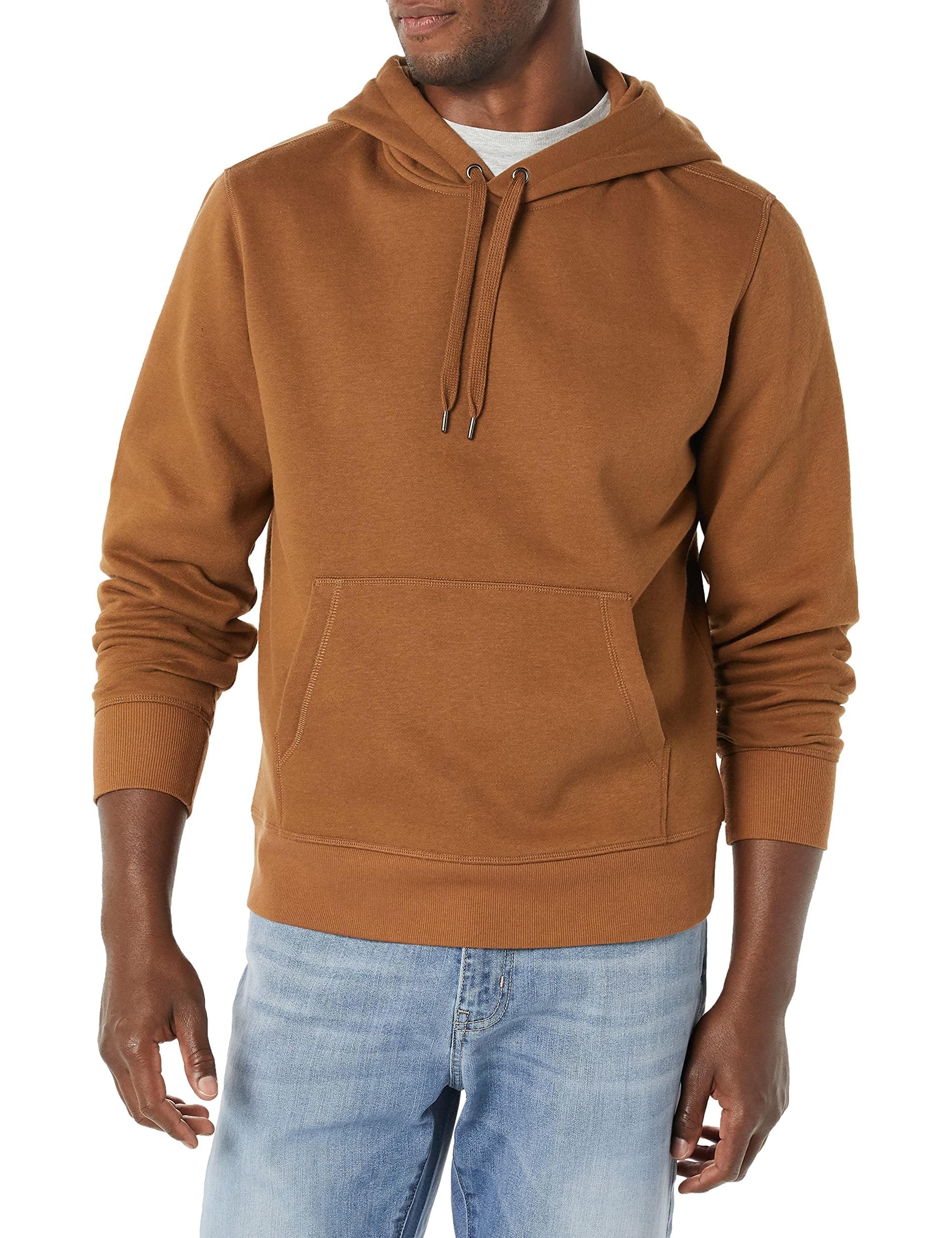 Amazon Essentials mens Fleece Pullover Hooded Sweatshirt Small Toffee Brown