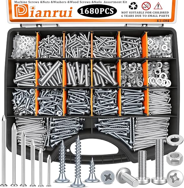 The Ultimate DIY Repair Companion: Dianrui 1680 PCS Nails and Screws Kit