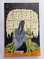 Vista 1 de 25" CERAMIC TILE MURAL mexican talavera mosaic hand painted clay backsplash