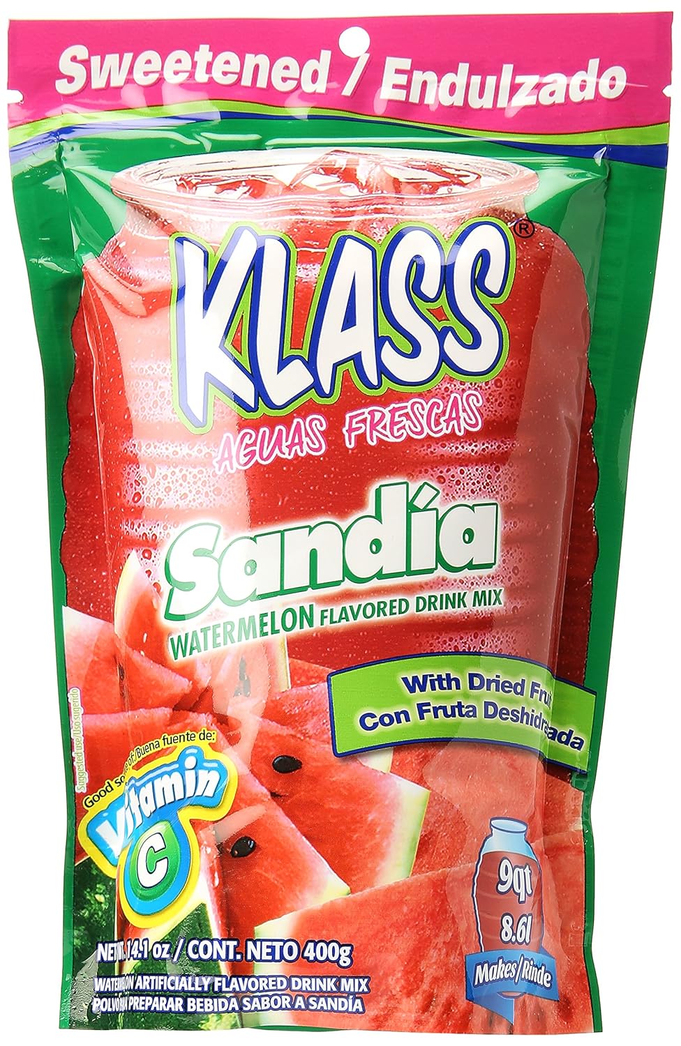 Klass LISTO Drink Mix, WATERMELON, 14.1Ounce Powdered Soft Drink Mixes