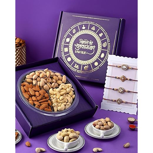 Darpaan Rakhi & Dryfruit Combo Pack 3 Pack