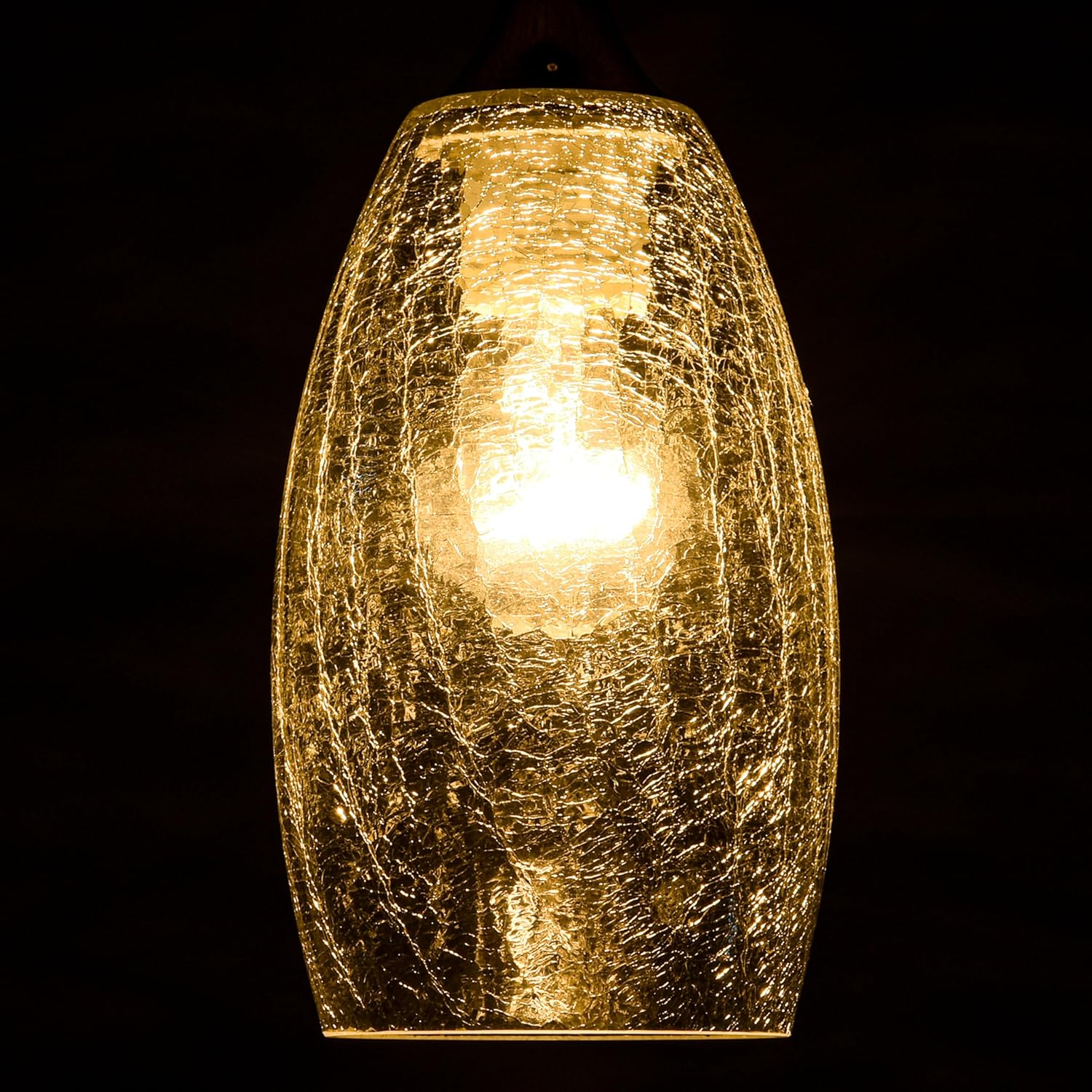 GO&SO 2 Pack Oval Clear Crackle Glass Lamp Shade Replacement,4"W x 7.8"H, 1.57" Fitter, Mini Lamp Shade Pendant Light Shade,High Transmittance for Wall Sconces/Chandelier/Kitchen Island Light