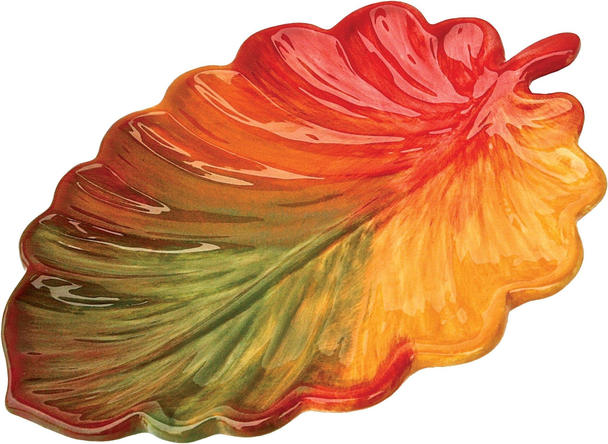 Great Finds Fall/Harvest Elm Leaf Ceramic Plate/Dish