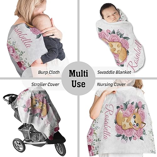 Miniatura 33 de AVIClothes Manta de bebé niña personalizada, mantas personalizadas de elefante para bebé, manta de bebé con nombre para niña, 30 x 40 pulgadas