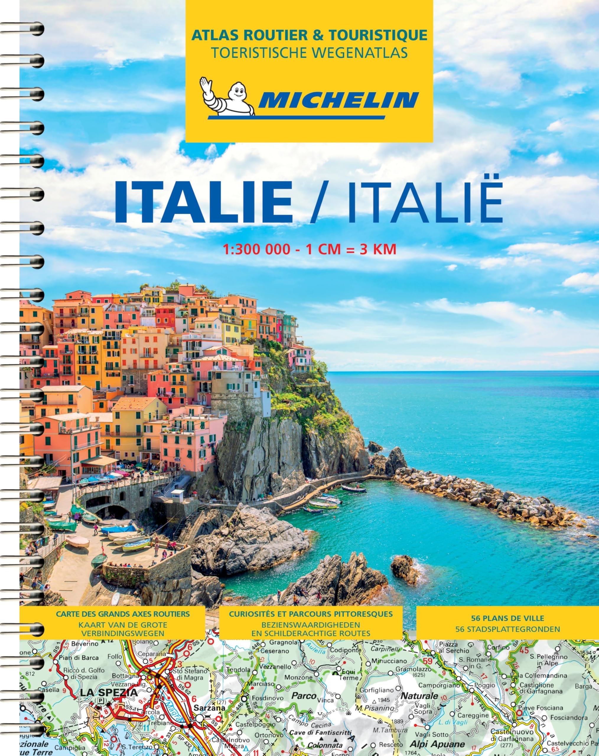 Italy atlas spir.: Wegenatlas Schaal 1 : 300.000 (Michelin Atlassen)