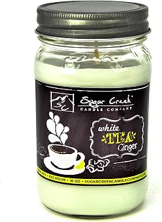 Sugar Creek Candles-White Tea Ginger-100% Soy Wax Candle. Soy Candles Burn Cleaner ~ Longer ~ Non-Toxic ~ The Original 100% Yinzer Made in USA. Gift Any Occasion