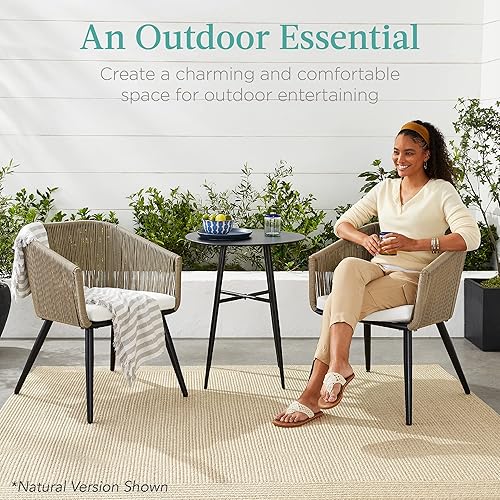 Miniatura 3 de Best Choice Products Juego de 2 sillas de comedor de patio, asientos al aire libre para patio trasero, junto a la piscina, balcón con diseño de