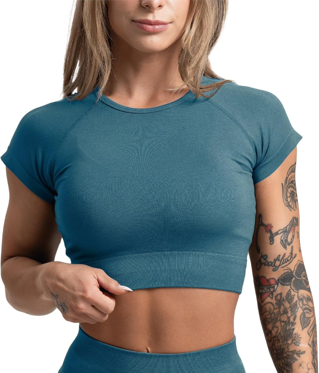 Gymreapers Short Sleeve Workout Tops for Women - Crop Tops for Women Tee - Yoga Athletic Tops for Running, Gym, & Training