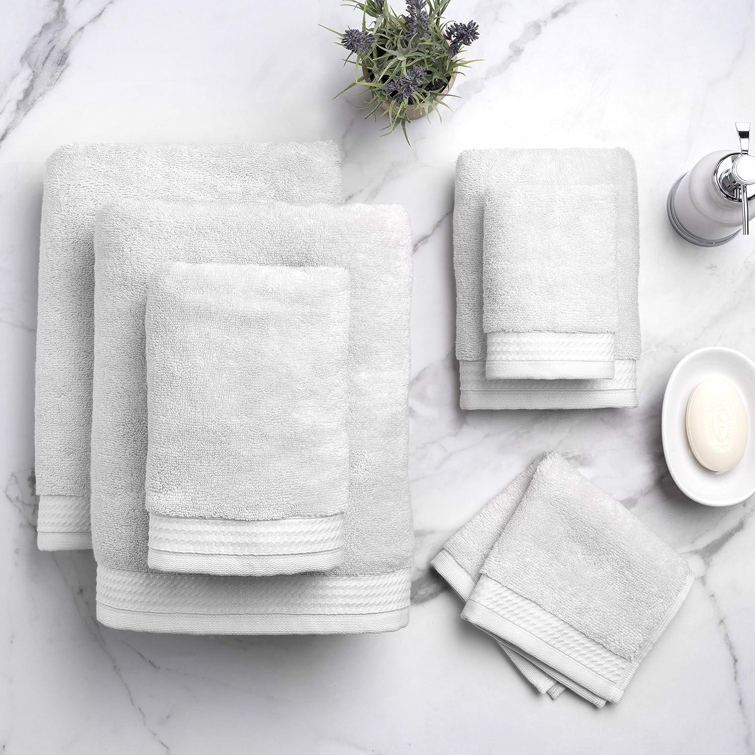 Welhome Madison Grey Towel Set 6 Pieces Softer & Lofter Wash After
