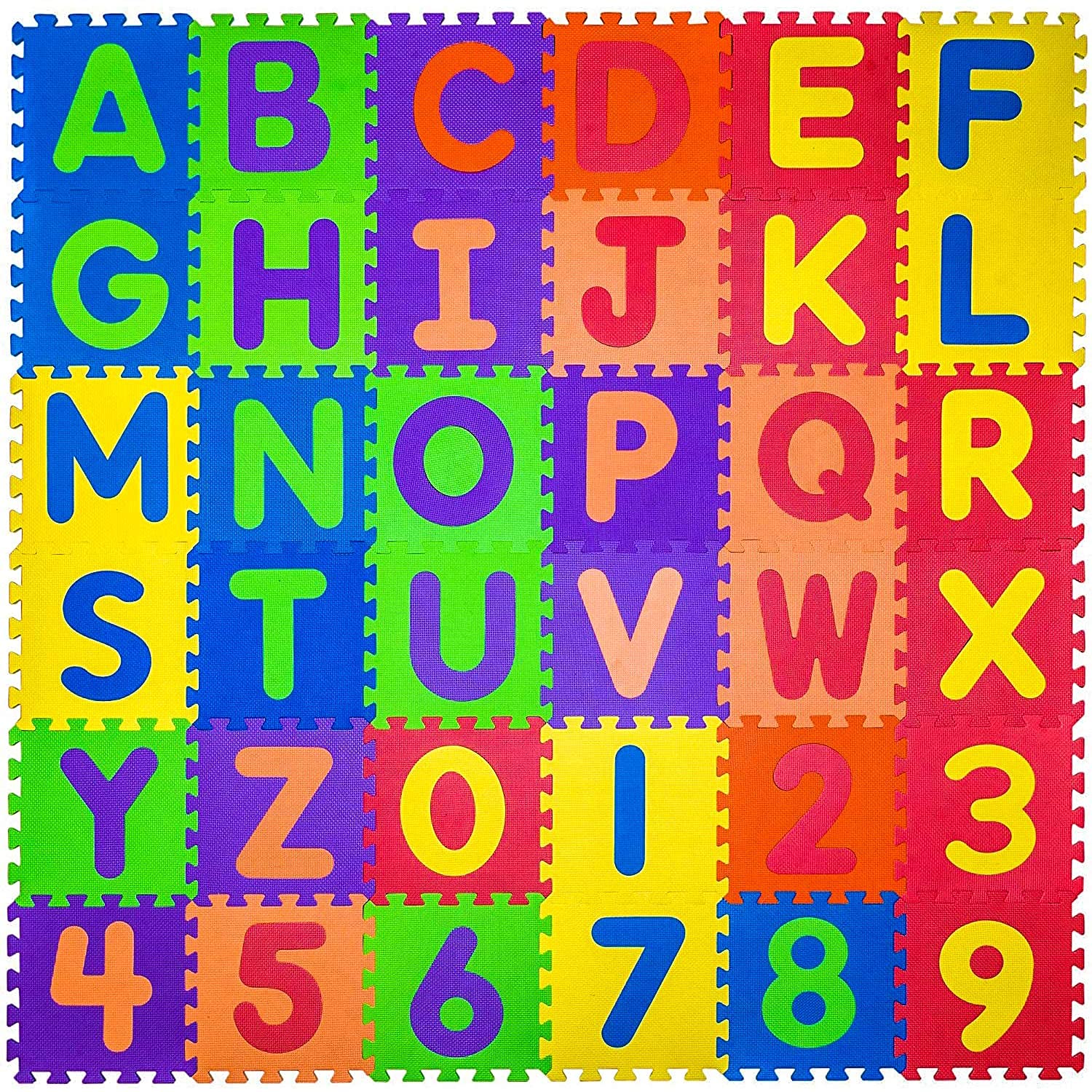 LUCID...We Build Relations Lucid Alphanumeric Puzzle Foam Mat For Kids(A-Z&0-9)|Alphabet,Numerals Puzzle,Colorful Kids Rug Play Mat Soft Floor(Multi Colour,11X11 Cm Each(Atoz,And 0 To 9 Numbers) - Image 6 thumbnail