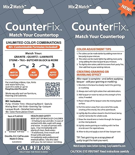 Miniatura 4 de CounterFix Mix2Match - Kit de reparación de encimeras y salpicaduras, multisuperficie (piedra, azulejo, laminado, hormigón, madera)