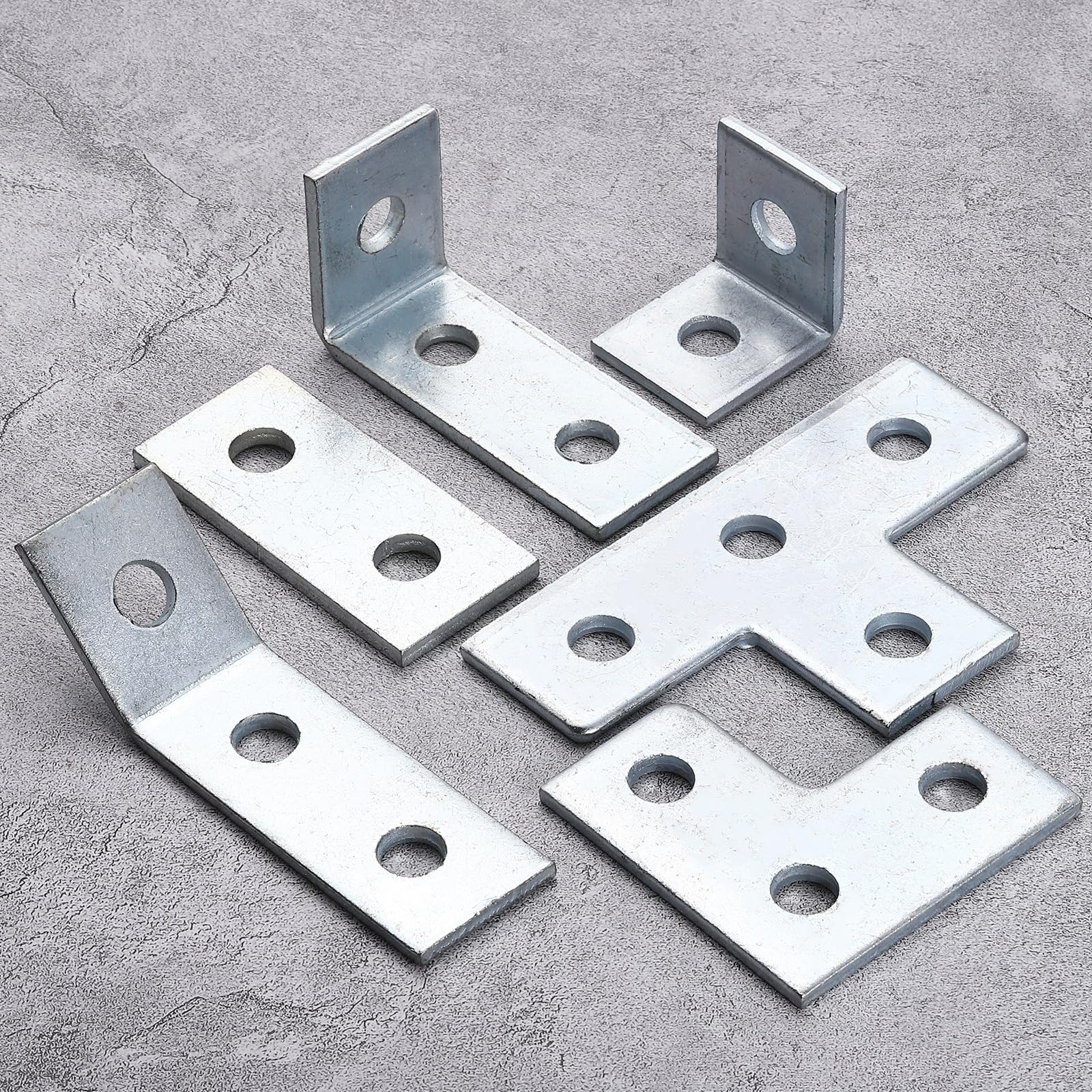 QUARKZMAN Staffa a L 1-5/8 Pollici 2 Fori 20 Pezzi Argento Acciaio