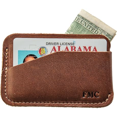 The Charleston Personalized Fine Leather Triple Sleeve Front Pocket Wallet (Brown)
