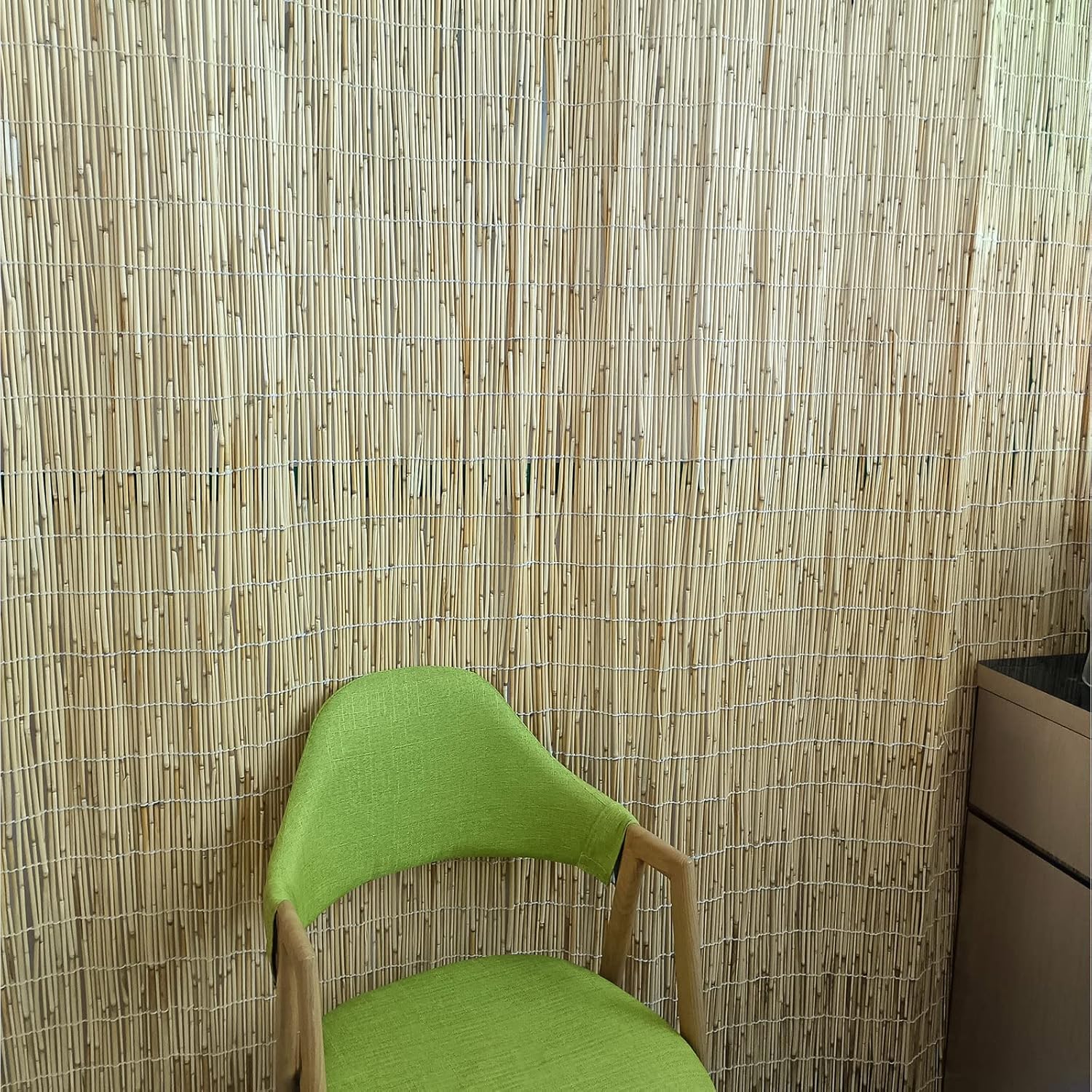 NURBAL Bamboo Blinds for Windows, Anti-UV Waterproof Reed Curtains Wooden Blinds for Interior Windows, Bamboo Roman Shades with Lift, Sun-Filtering, Light-Transmissive Porch Blinds