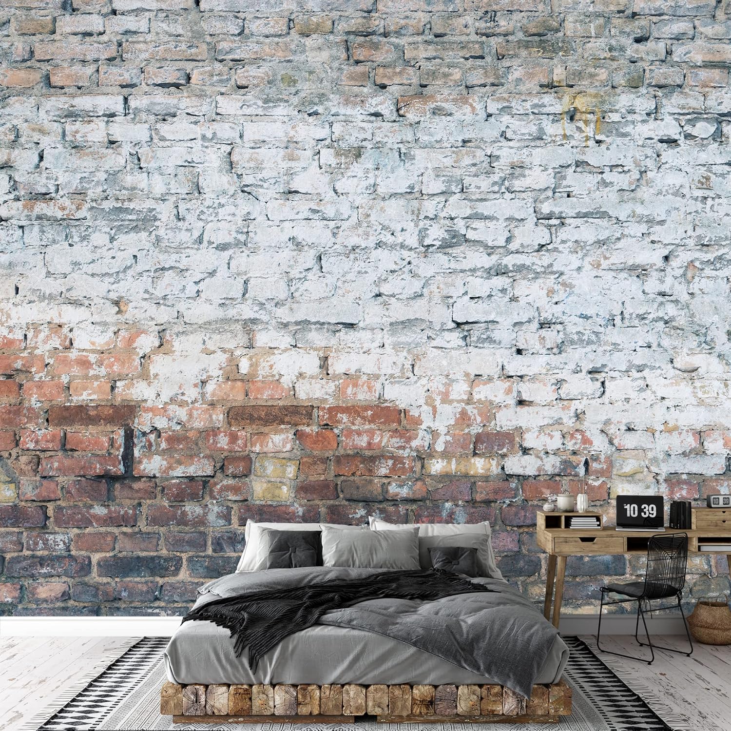 wall26 - Aged Street Wall Background - Removable Wall Mural | Self-Adhesive Large Wallpaper - 100x144 inches