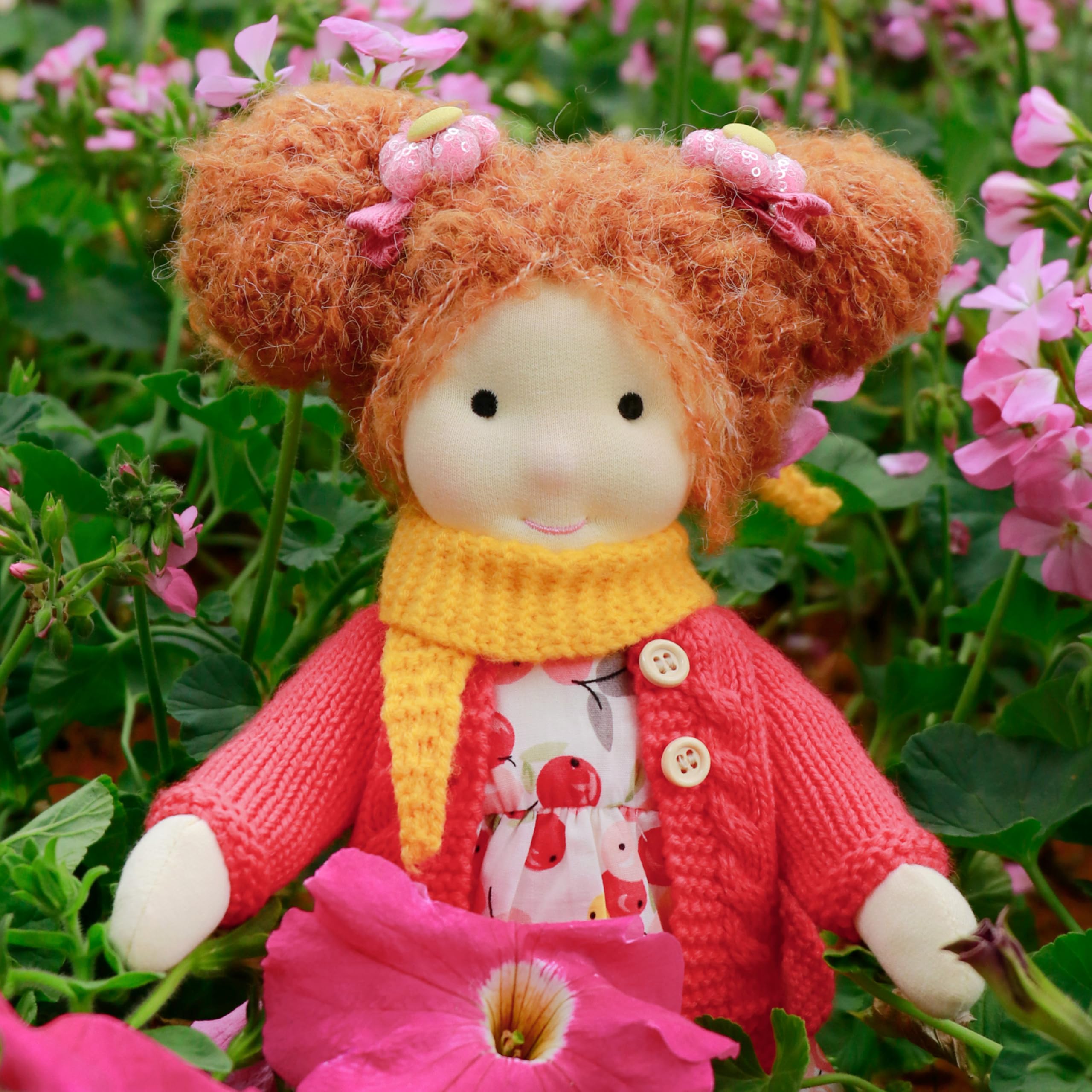 BlissfulPixie Waldorf Doll Handmade Rag Doll - Personalized Collectors Plush Doll for Kids Birthday Present with Beautiful Present Box-Hrabinella 12" - Image 6