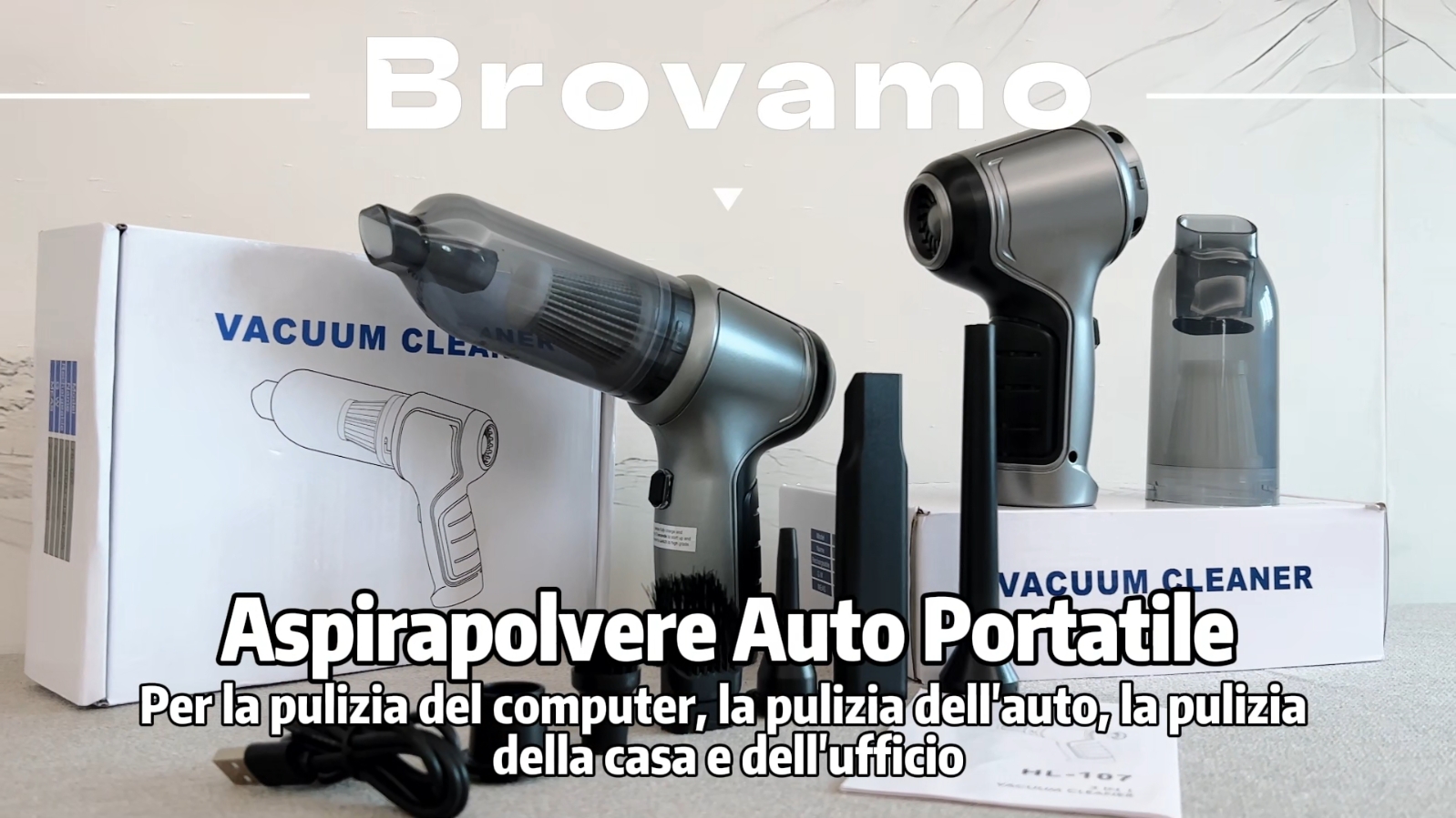 HOMEKANE Aspirabriciole Senza Fili 9500PA | Batteria 6000mAh | HEPA | Per Auto, Casa E Animali