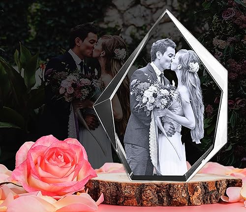 Miniatura 2 de Picture It 3D Foto de cristal, personalizada con tu propia foto, imagen grabada con láser, marco de cristal para retrato de iceberg grabado