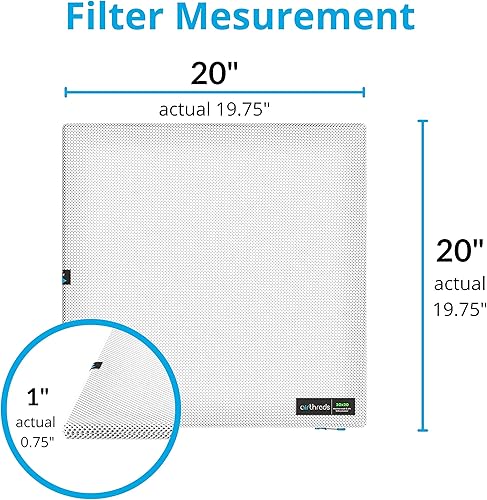 Miniatura 3 de Filtro de aire AirThreds 20 x 20 x 1 para horno AC HVAC, lavable a máquina y apto para secadora, MREV 8 Plus filtros de protección reutilizables