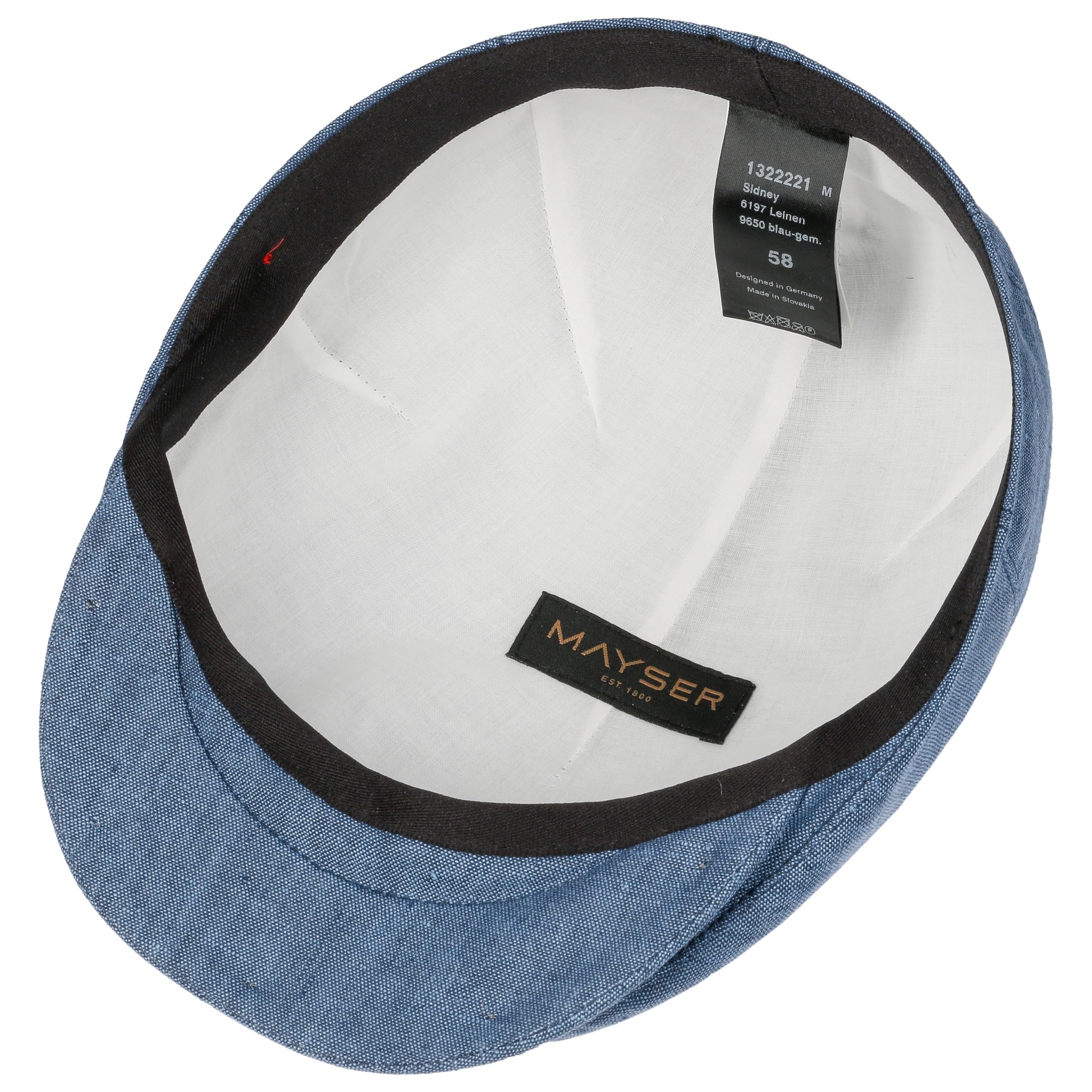 Mayser Sidney Leinen Schirmmütze Flatcap UV-Schutz 30 Handmade Made in EU Herren Sommer