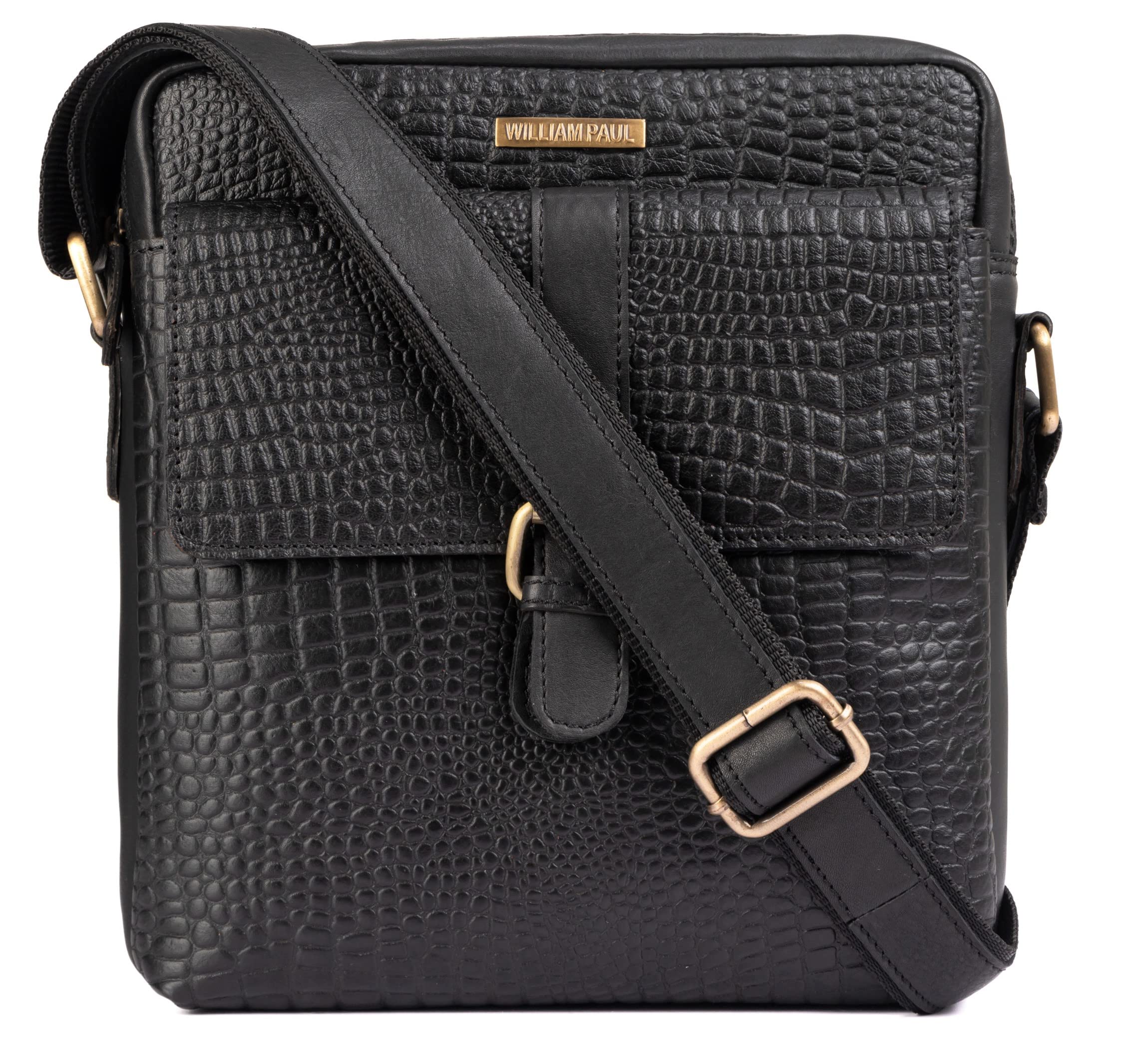 WILLIAM PAULMen's Leather Sling Bag for Office & Travel