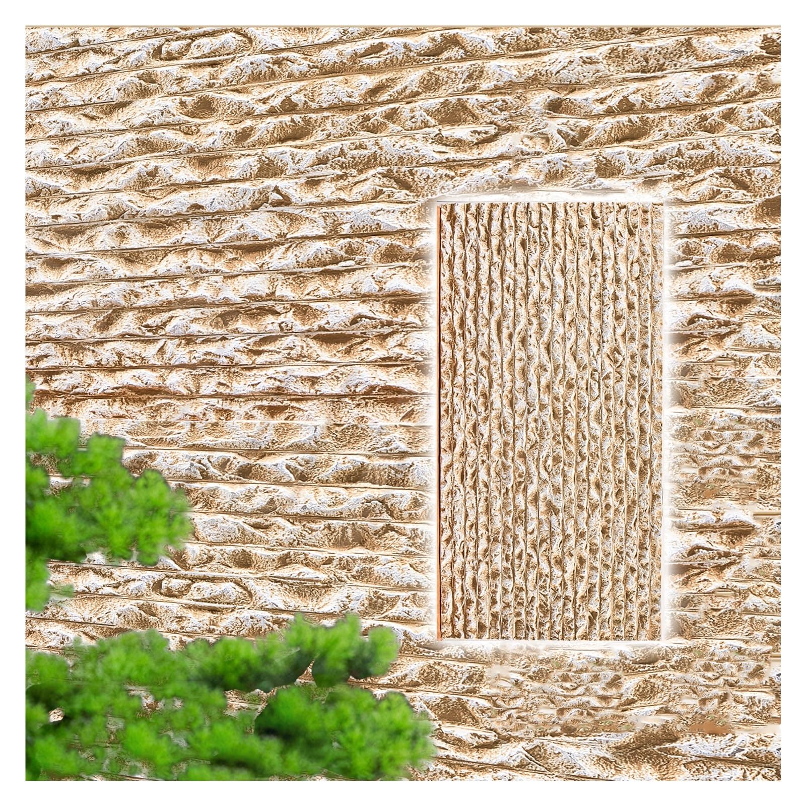 Rivestimento Parete Pannelli per rivestimento murale in PU scolpiti ad ascia, pannelli di rivestimento ad alta densità per decorazioni interne ed esterne(B)