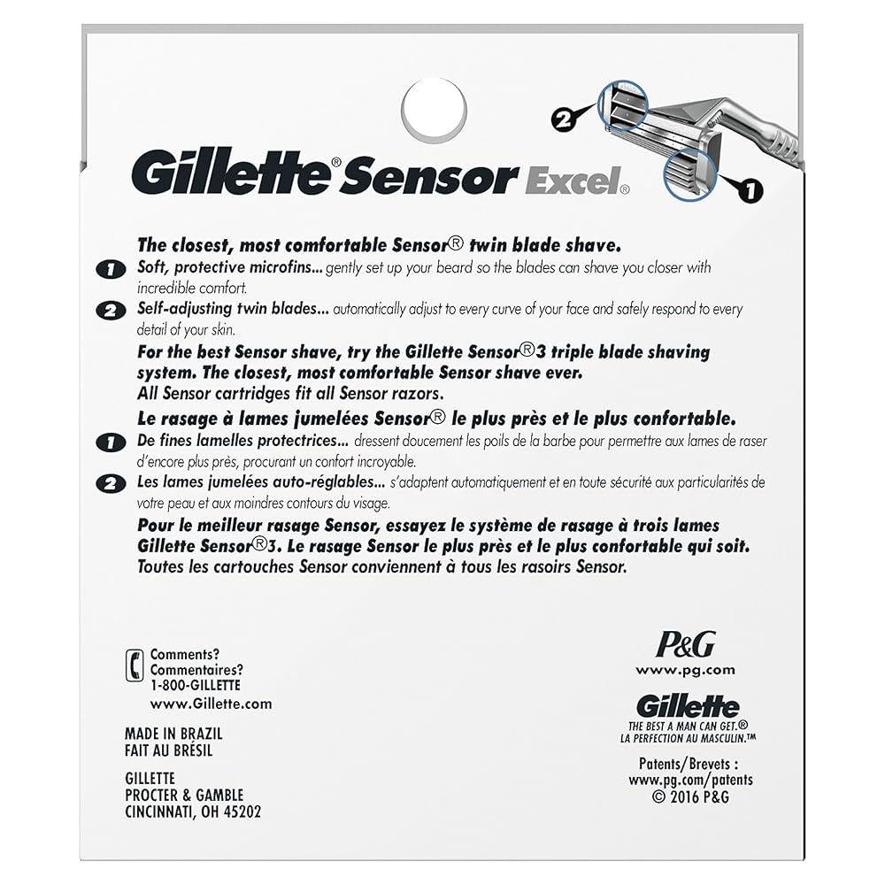 Amazon.com: Gillette Sensor Excel Men's Razor Blade Refills