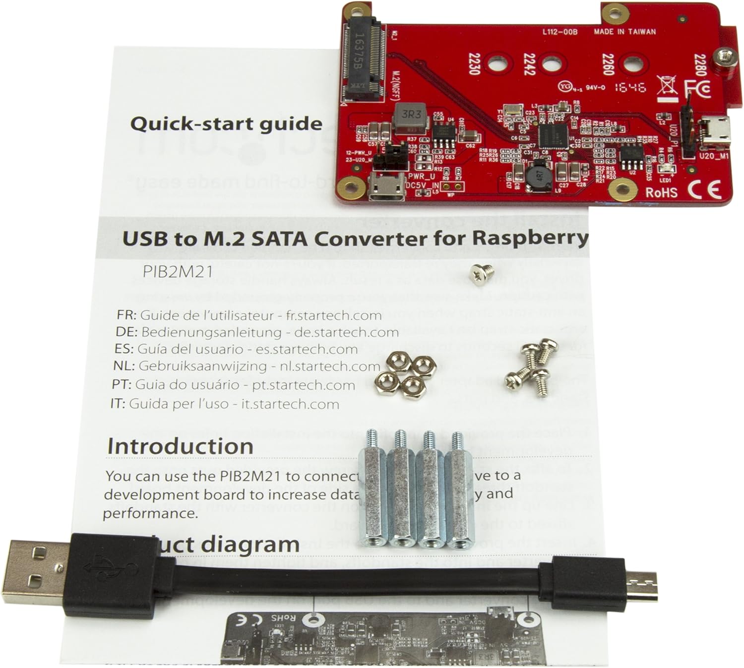 USB to M.2 SATA Converter for Raspberry Pi and Development Boards - M.2 NGFF SATA SSD Adapter