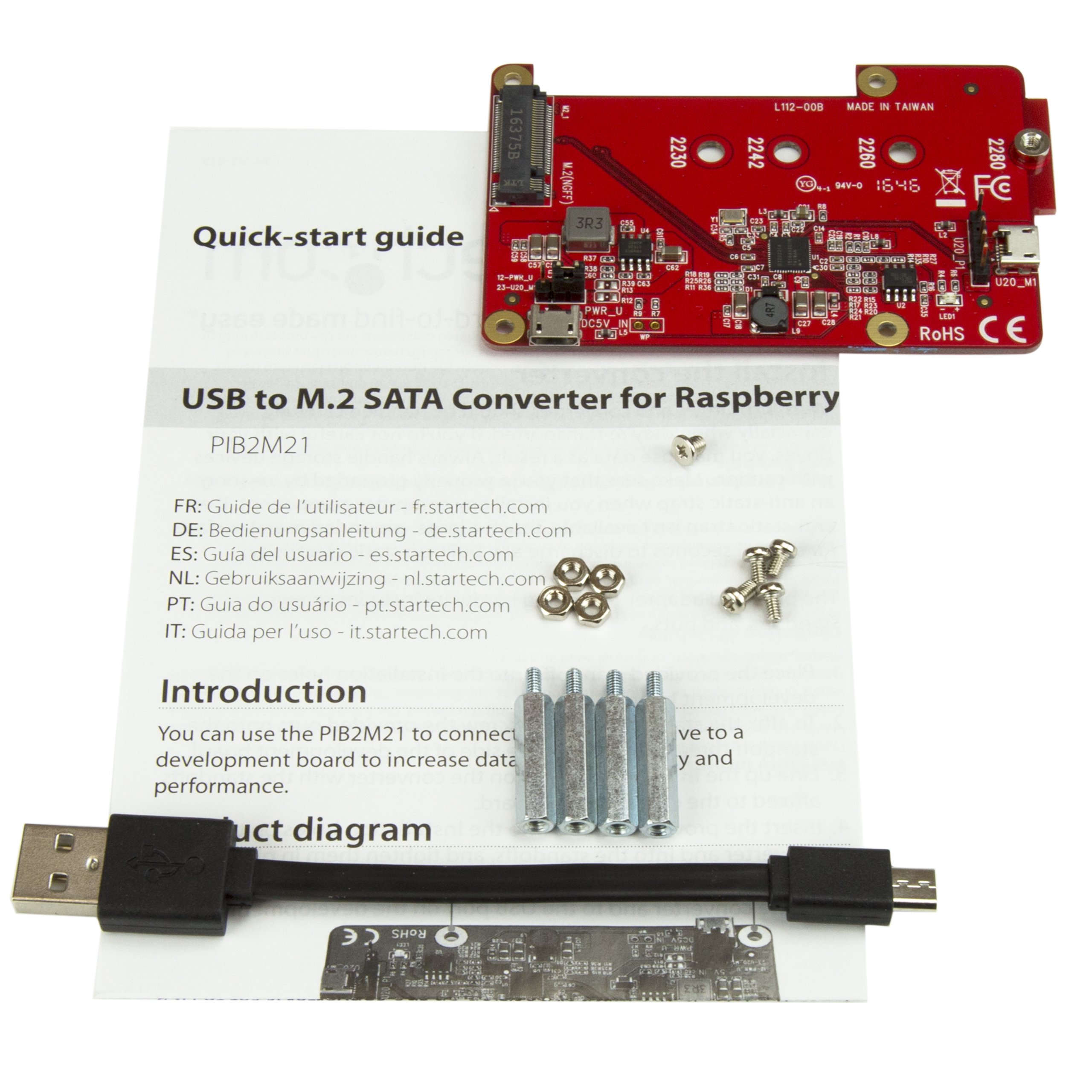 StarTech.com M.2 SATA USB Konverter NGFF SSD Adapter rot