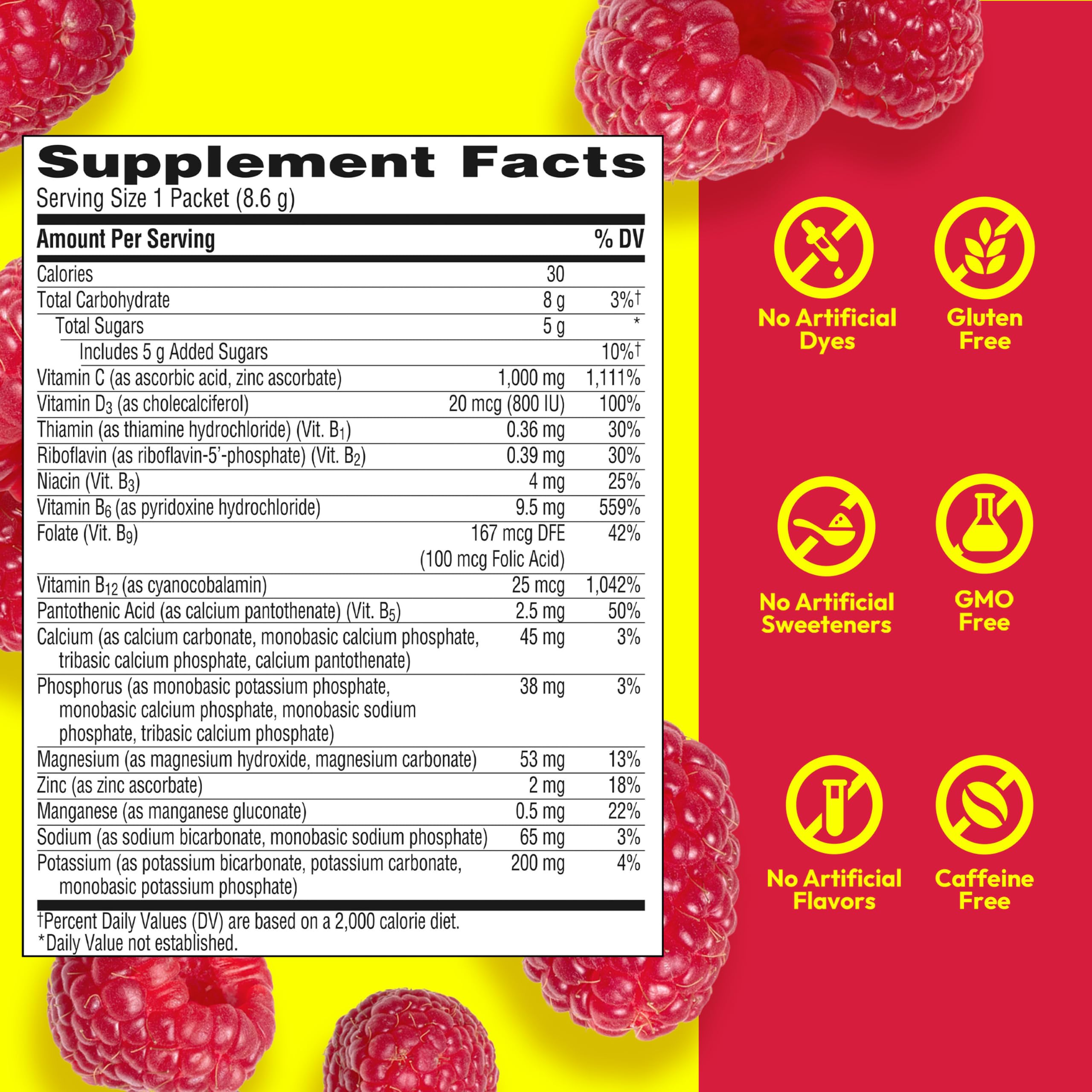 Emergen-C Vitamin C 1000mg Immune Support Powder, Raspberry, 30 Packets — Amazon image 8