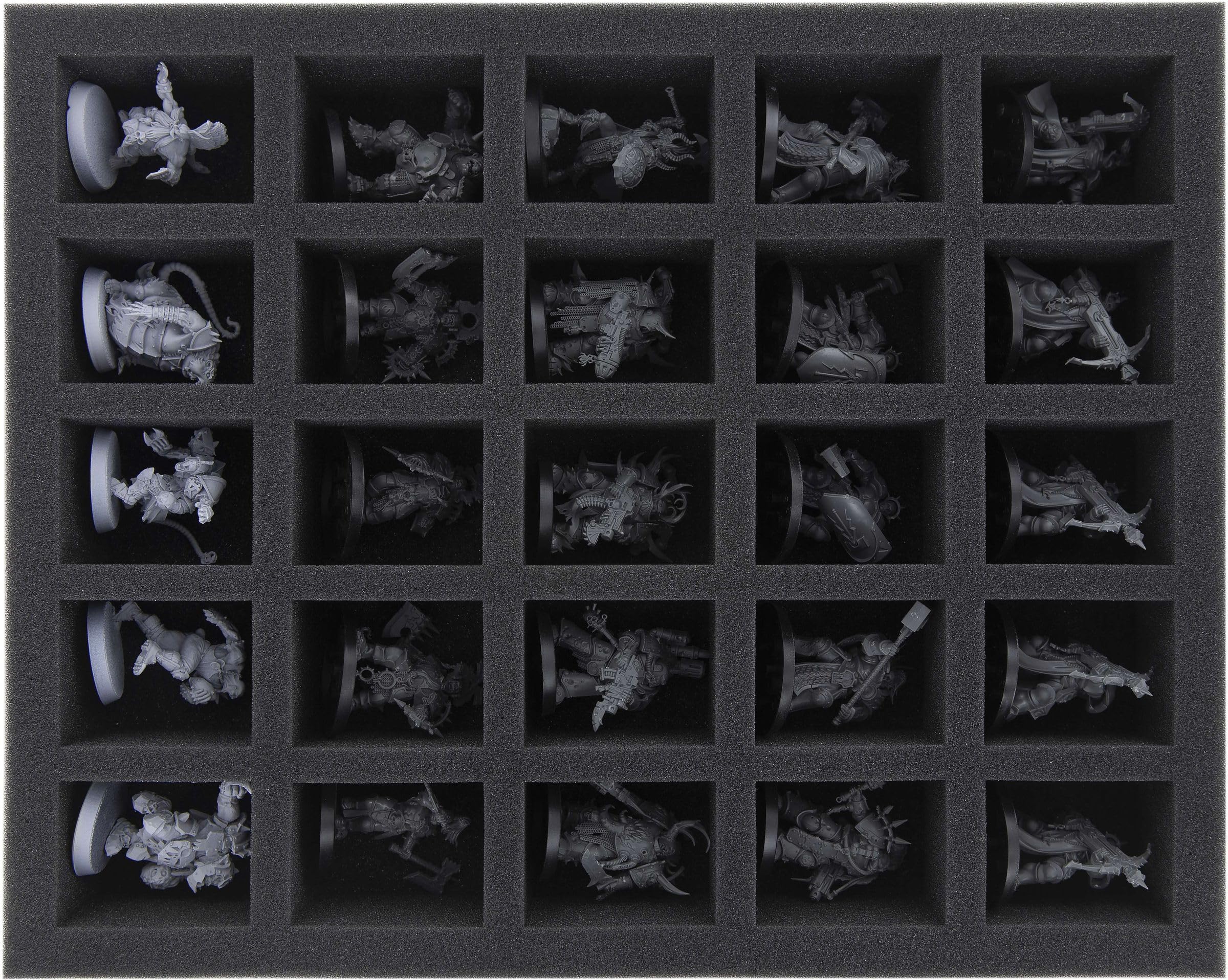 Feldherr FS050WH11 50 mm full-size Figure Foam Tray with 25 large cut outs compatible with Warhammer