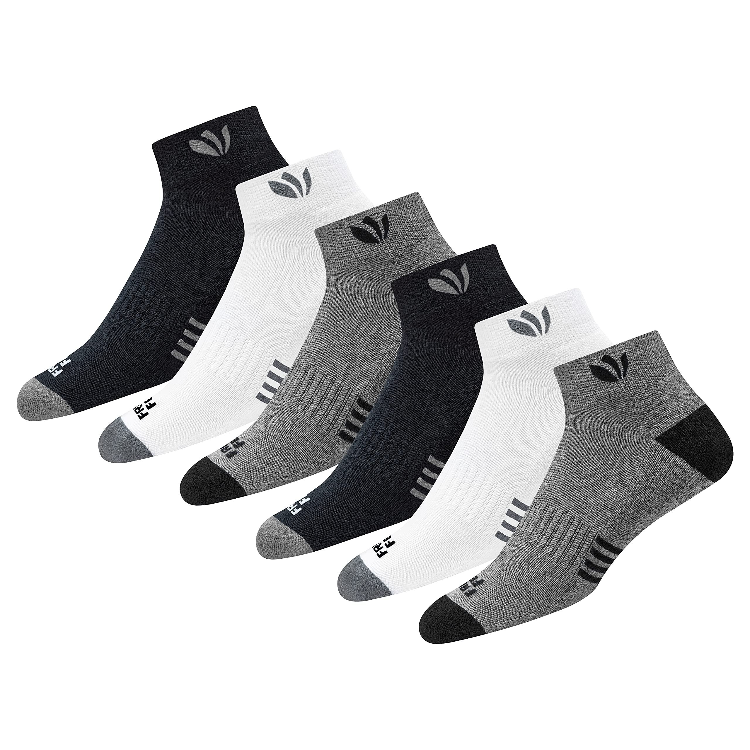 FRESH FEET Men's Cotton Ankle Length Socks, Free Size, Pack of 6