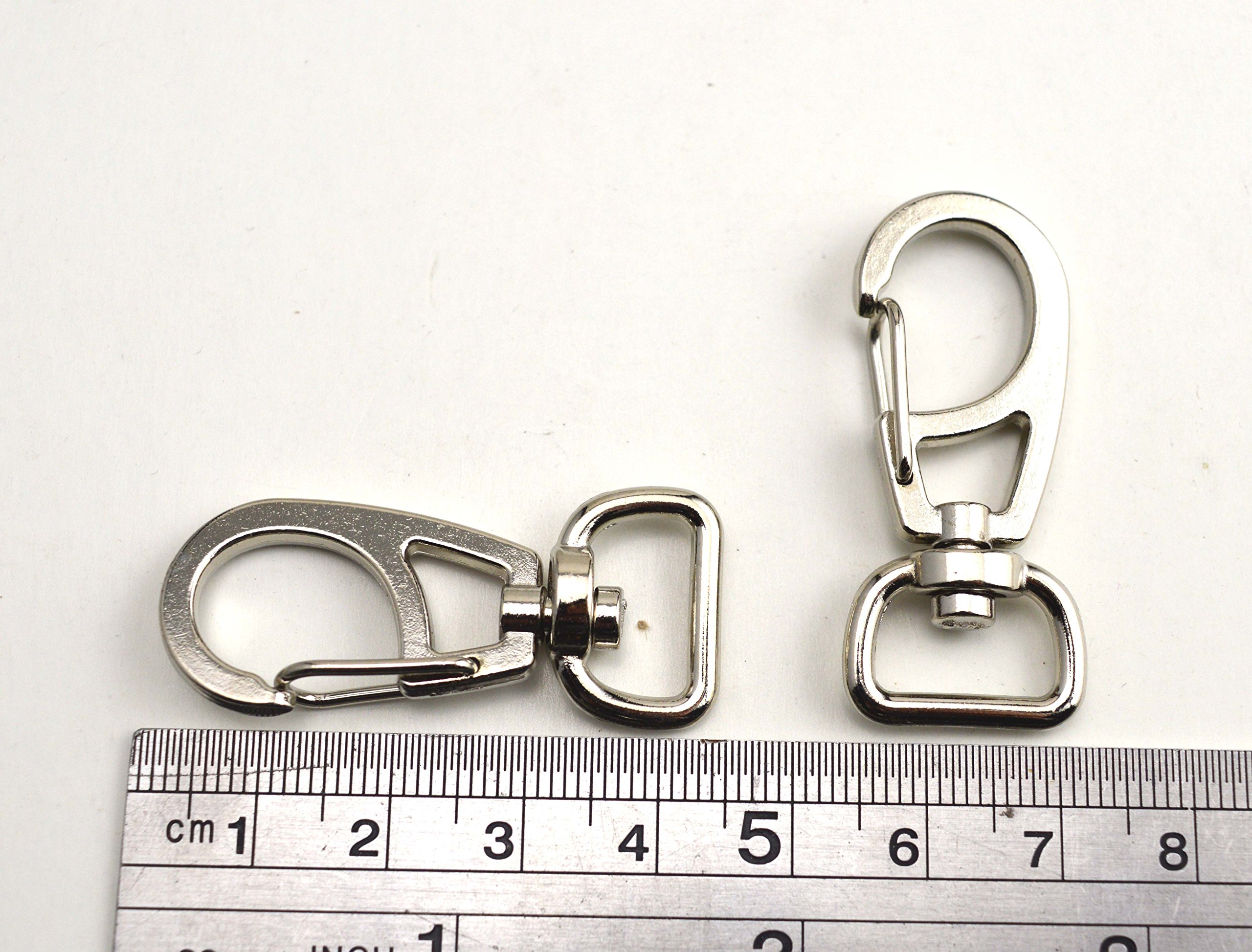 Wuuycoky Lot De 6 Mousquetons Pivotants Ovales Noirs De 3,2 Cm