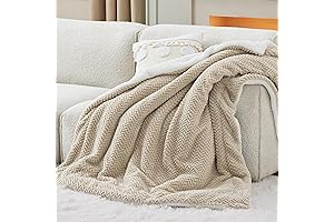 Bedsure Sherpa Throw Blanket for Couch - Herringbone Fleece Thick Very Warm Blanket for Winter