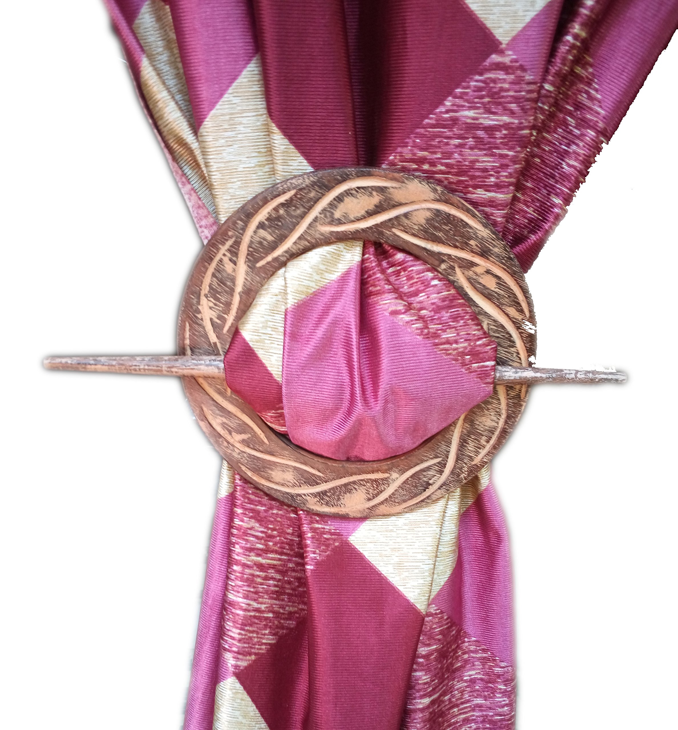 Vorhang-Raffhalter, Antik-Stil, Vintage-Stil, Mangoholz, Pink, 2 Stück